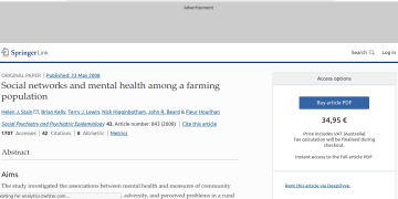 Social Psychiatry and Psychiatric Epidemiology