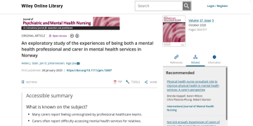 Journal of Psychiatric and Mental Health Nursing